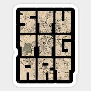 Stuttgart, Germany City Map Typography - Vintage Sticker